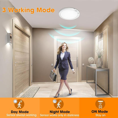 Rechargeable Motion Sensor Ceiling Light with Remote - Magnetic Wireless Ceiling Light Battery Powered for Closet Shower Stairs Shed Hallway Porch Patio ect-OA