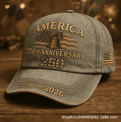 🔥[5𝟎% 𝐎𝐅𝐅 𝐋𝐀𝐒𝐓 𝐓𝐇𝐑𝐄𝐄 𝐃𝐀𝐘𝐒]US 250th Anniversary Embroidered Baseball Cap, UPF 50+ Sun Protection Commemorative Hat-JKL