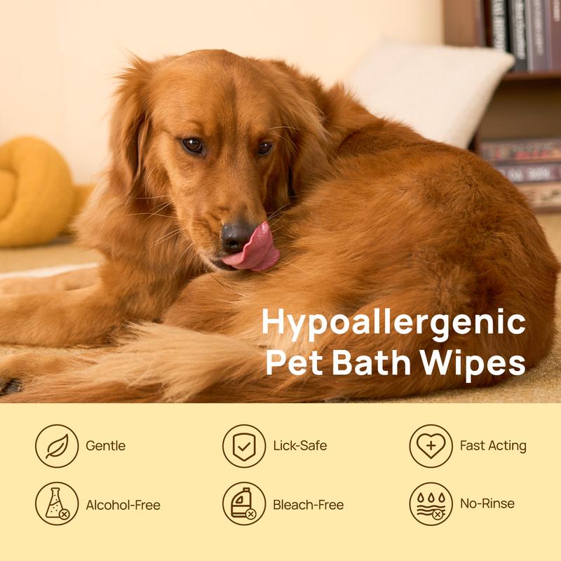 Pet Glove Wipes，Freshening Grooming Dog&Cat Disposable 20Pcs pet hair removal tool Satisfied skin care Outdoor No-clean Hypoallergenic Facial Disposable No-Rinse Grooming Formulated for petwipes Deodorizing sticky hair-OA