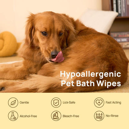 Pet Glove Wipes，Freshening Grooming Dog&Cat Disposable 20Pcs pet hair removal tool Satisfied skin care Outdoor No-clean Hypoallergenic Facial Disposable No-Rinse Grooming Formulated for petwipes Deodorizing sticky hair-OA