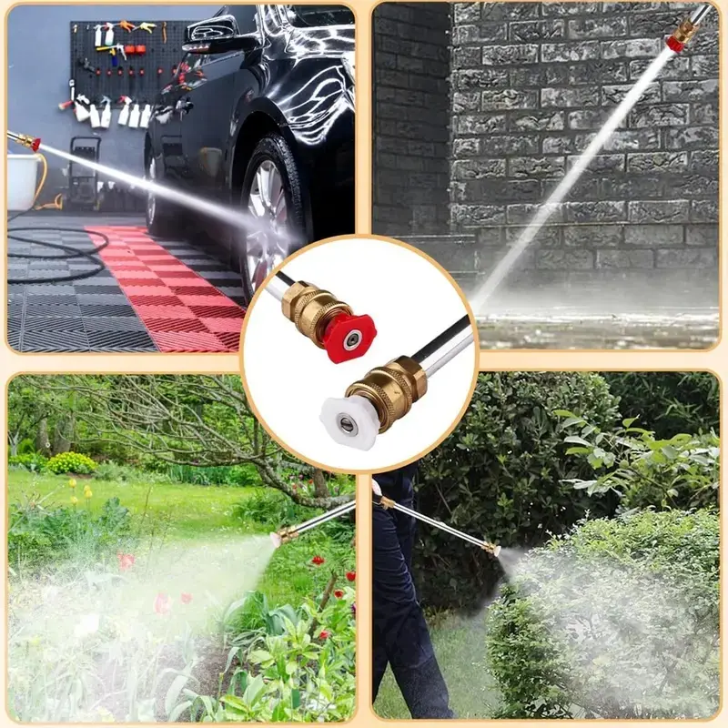🔥[5𝟎% 𝐎𝐅𝐅 𝐋𝐀𝐒𝐓 𝐓𝐇𝐑𝐄𝐄 𝐃𝐀𝐘𝐒]Jet Nozzle Power Washer for Garden Hose, Includes 2 High-Pressure Nozzles and Quick Connectors | Hydro Jet High Pressure Washer Tools for Car Wash, Patio, Driveway & Outdoor Cleaning-JKL