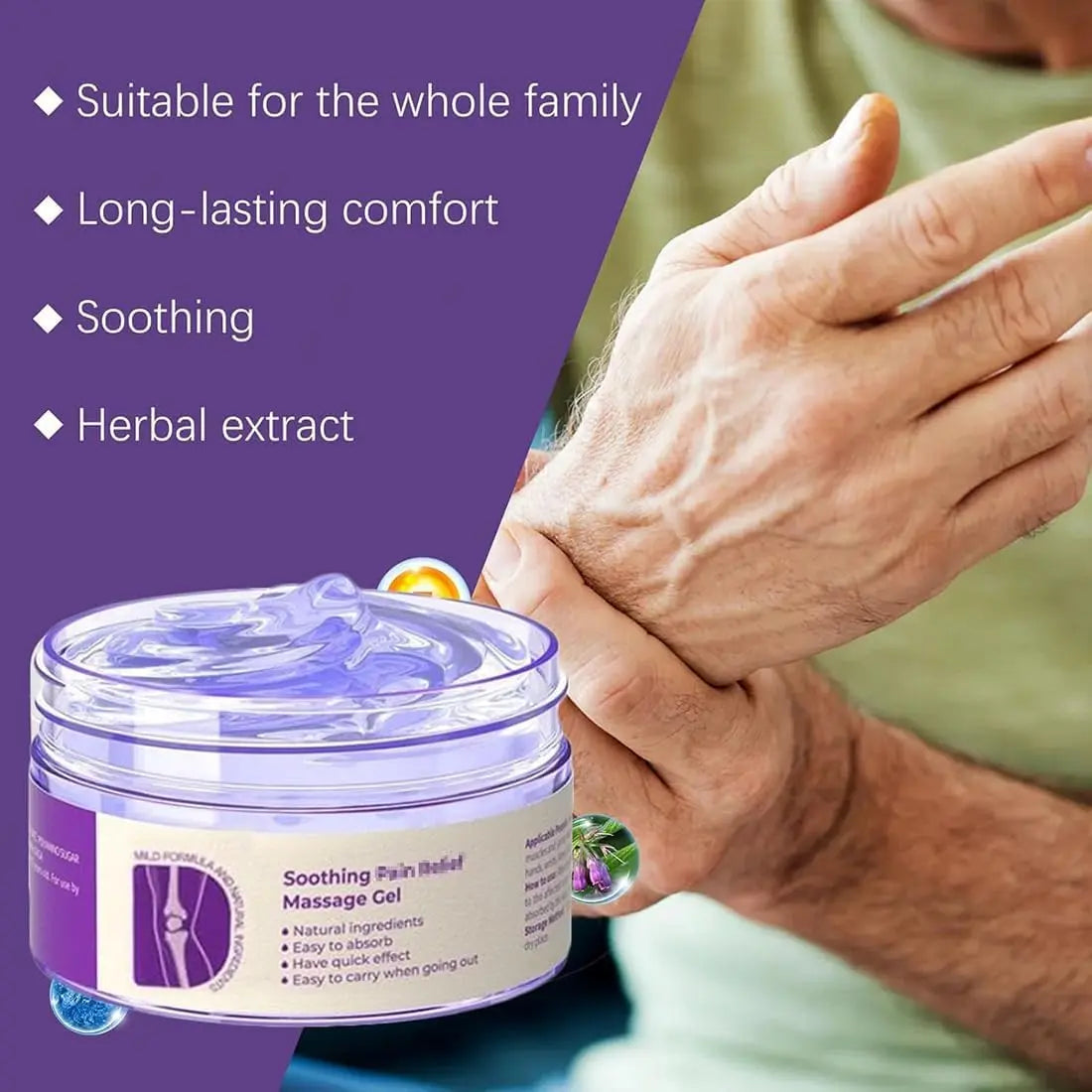 🔥[5𝟎% 𝐎𝐅𝐅 𝐋𝐀𝐒𝐓 𝐓𝐇𝐑𝐄𝐄 𝐃𝐀𝐘𝐒]Ximonth 100g Pain Relief Massage Gel, Natural Plant Extracts Soothing Gel, Fast Absorbing Non-Greasy Joint Discomfort Relief-JKL