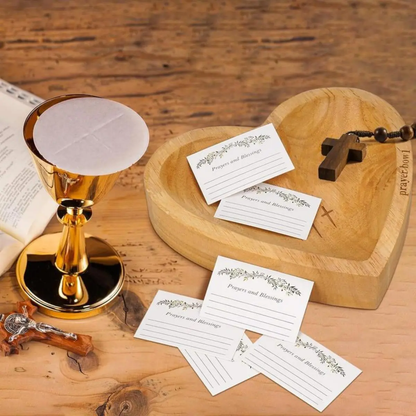 🔥Wooden heart-shaped prayer bowl with 24 prayer cards; handcrafted vintage-style prayer bowl featuring cross and letter motifs; home decor for living rooms, bedrooms, and churches; Christian accessories; home decor; hand-carved-JKL