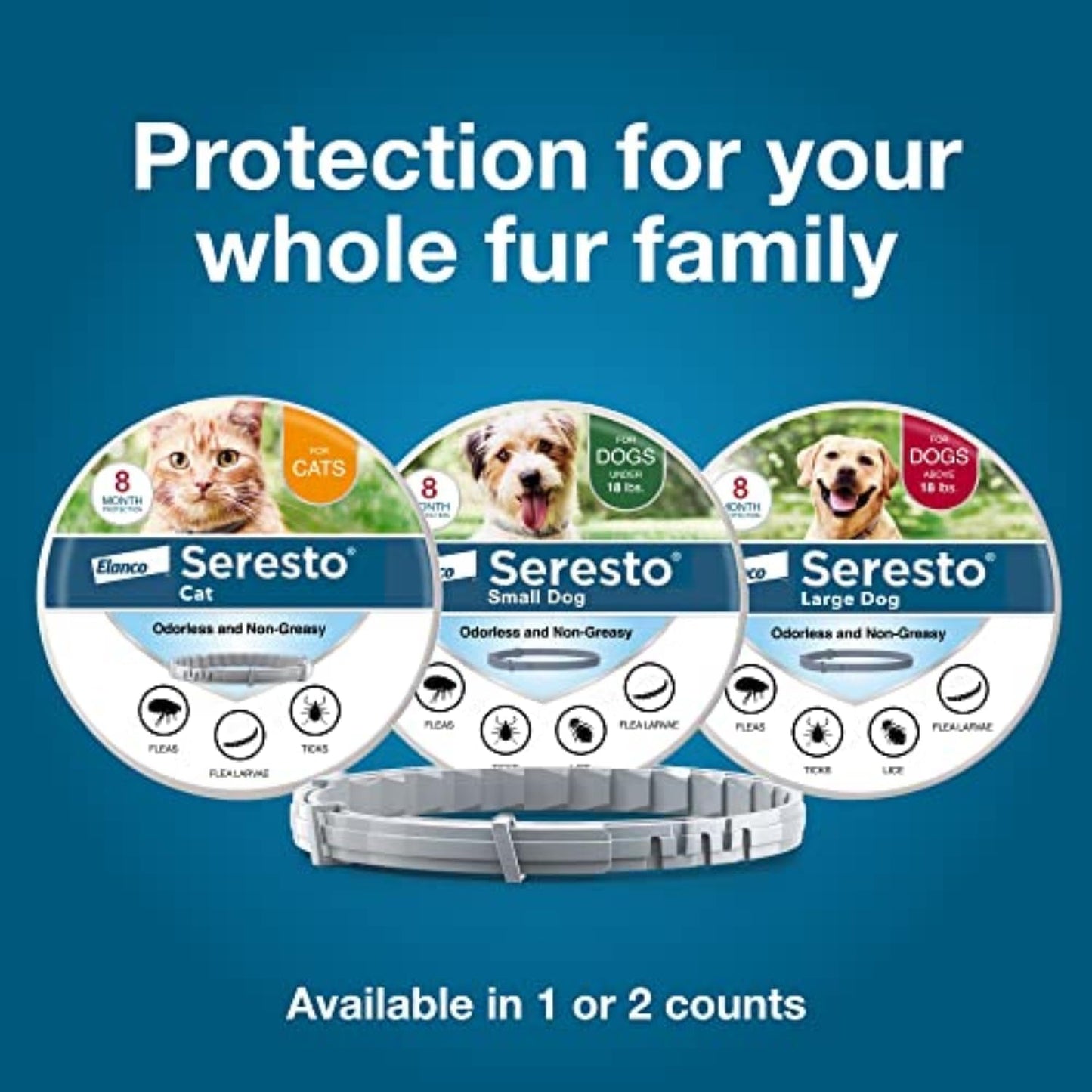 🔥[5𝟎% 𝐎𝐅𝐅 𝐋𝐀𝐒𝐓 𝐓𝐇𝐑𝐄𝐄 𝐃𝐀𝐘𝐒]Seresto Flea & Tick Collar For Dogs Over 18 lbs., Treatment & Prevention, Vet-Recommend, 8 Month Protection-JKL
