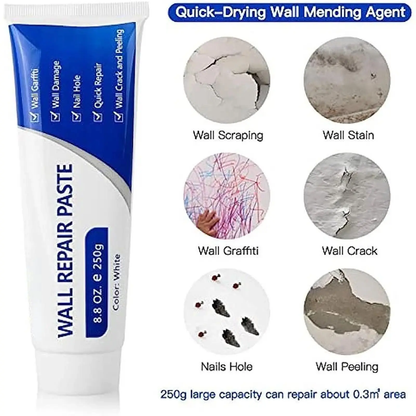 🔥[5𝟎% 𝐎𝐅𝐅 𝐋𝐀𝐒𝐓 𝐓𝐇𝐑𝐄𝐄 𝐃𝐀𝐘𝐒]Drywall Patch Repair Kit 250g Wall Mending Agent Multi-functional Quick-drying Paste Adhesive Heavy Duty Concrete Sealant Waterproof Self-adhesive（Two-piece set）-JKL