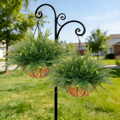 🔥[5𝟎% 𝐎𝐅𝐅 𝐋𝐀𝐒𝐓 𝐓𝐇𝐑𝐄𝐄 𝐃𝐀𝐘𝐒]2 Set Artificial Hanging Fern Plants Outdoor Fake Hanging Ferns Planter, Includes Hanging Flower Basket And Artificial Fern, UV Resistant Faux Fern Plant Basket For Outdoors Patio Garden Home Decor-JKL