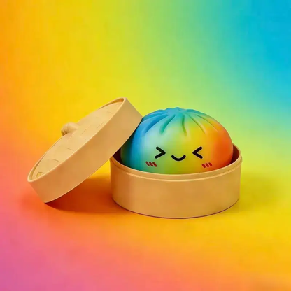 Expressive Big Dumpling Squishy - Blind Box,Mysecret Bun Fidget Toy, Soft TPR Material,Stress Relief, Unboxing Surprise, Random Styleper Pack.Valentine's Day and Easter gifts,suitable for children to exchange gifts（6 colors + 1 random color）-JKL