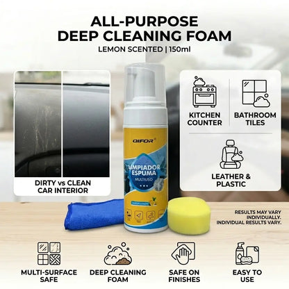 🔥[5𝟎% 𝐎𝐅𝐅 𝐋𝐀𝐒𝐓 𝐓𝐇𝐑𝐄𝐄 𝐃𝐀𝐘𝐒]QIFOR 4-in-1 Multi-Enzyme Foam Spray Cleaner - Heavy Duty Deep Cleaning House & Car Detailing Products, Stain Removal for Car Interior & Sofa,summervibes outdoorfun-JKL