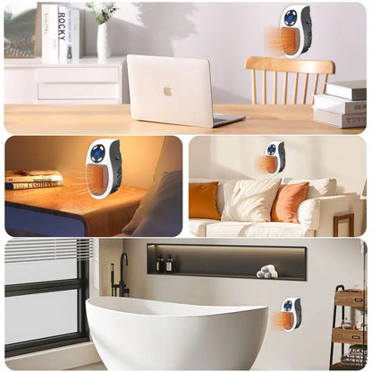Wall Outlet Space Heater, 450W Plug in Electric Heater with Adjustable Thermostat, Portable Plug in Small Space Heater for Indoor,12H Timer & LED Display, PTC Ceramic Fast Heat Safely for Bedroom Bathroom Office-JKL