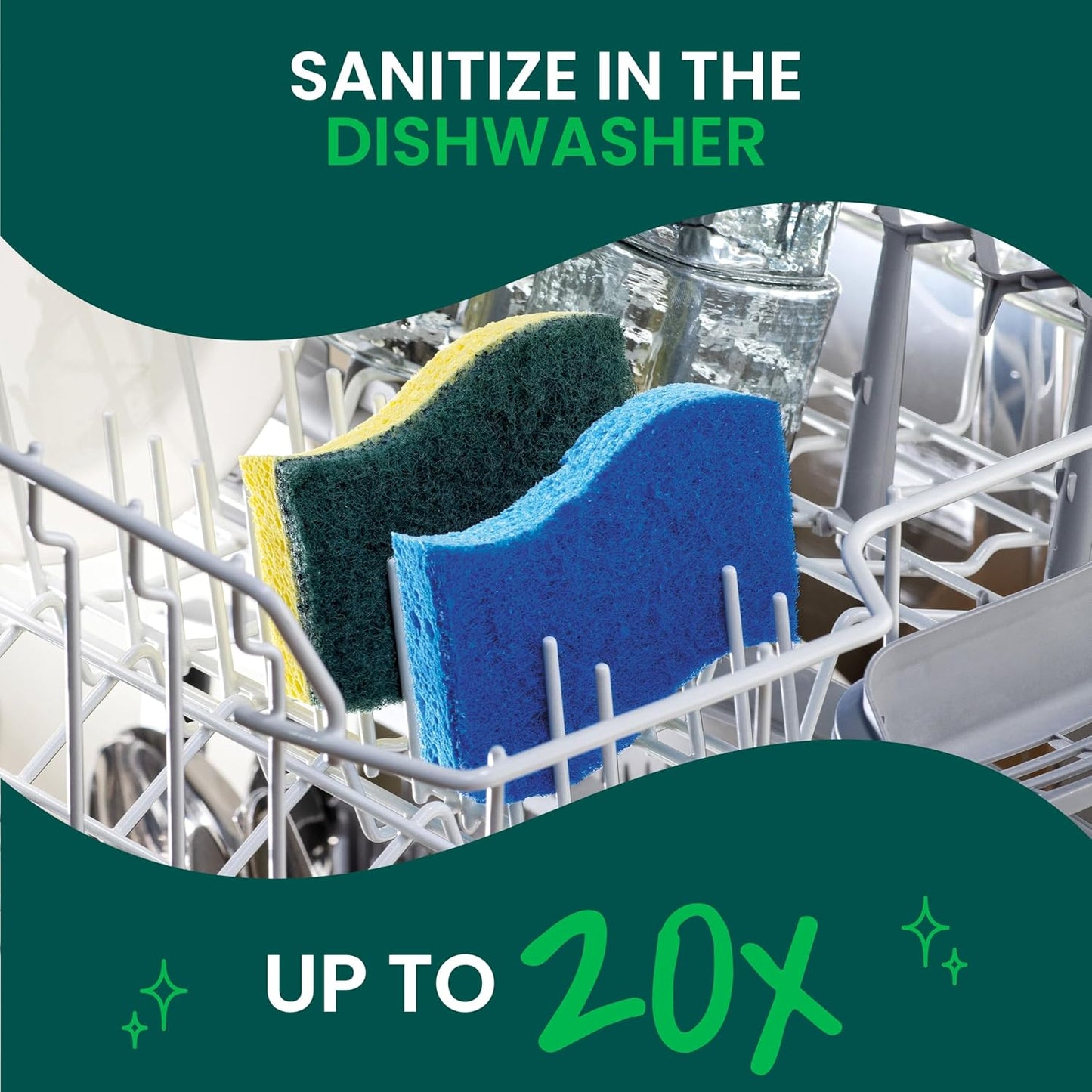 🔥[5𝟎% 𝐎𝐅𝐅 𝐋𝐀𝐒𝐓 𝐓𝐇𝐑𝐄𝐄 𝐃𝐀𝐘𝐒]Zero Scratch Scrub Sponge, 6 Kitchen Sponges for Cleaning Around the Home, Bathroom & More, Scratch-free Dish Scrubber, Multi-surface Safe, Best for Nonstick Pots and Pans-JKL