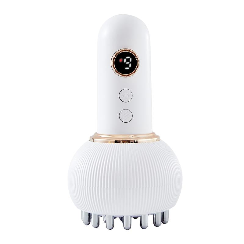 Handheld Body Massager for Legs & Belly - Lymphatic Drainage & Anti swelling Tool with Heat, Vibration - Electric Machine Reduces Stretch Marks White Detox Gift-OA
