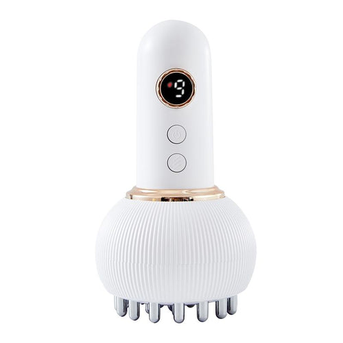 Handheld Body Massager for Legs & Belly - Lymphatic Drainage & Anti swelling Tool with Heat, Vibration - Electric Machine Reduces Stretch Marks White Detox Gift-OA