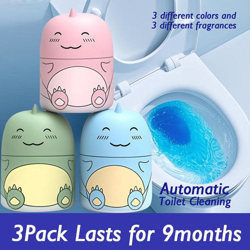 🔥[65% 𝐎𝐅𝐅 𝐋𝐀𝐒𝐓 𝐓𝐇𝐑𝐄𝐄 𝐃𝐀𝐘𝐒]CloudMades Cute Dinosaur-Shaped Toilet Bowl Cleaner Bottle, Bathroom Toilet Tank Cleaner with Ocean, Jasmine, and Peach Scent,Three bottles can be used for 9 months (Three colors and three bottles)-LU