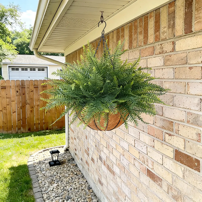 🔥[5𝟎% 𝐎𝐅𝐅 𝐋𝐀𝐒𝐓 𝐓𝐇𝐑𝐄𝐄 𝐃𝐀𝐘𝐒]2 Set Artificial Hanging Fern Plants Outdoor Fake Hanging Ferns Planter, Includes Hanging Flower Basket And Artificial Fern, UV Resistant Faux Fern Plant Basket For Outdoors Patio Garden Home Decor-JKL