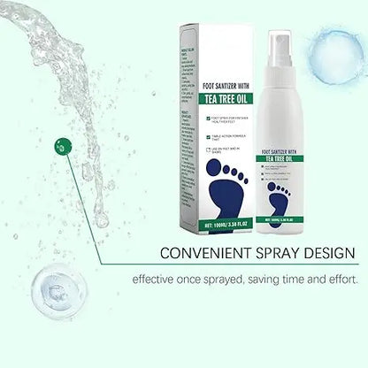 🔥[5𝟎% 𝐎𝐅𝐅 𝐋𝐀𝐒𝐓 𝐓𝐇𝐑𝐄𝐄 𝐃𝐀𝐘𝐒](3 bottles)Tea Tree Oil Foot Spray - Plantar Moisturizing Deodorant for Odor Control & Dry Feet Care, Natural Foot Sanitizer with Antifungal Properties,Ximonth Clear Foot Sanitizer Spray,for Foot & Shoe Freshness-JKL
