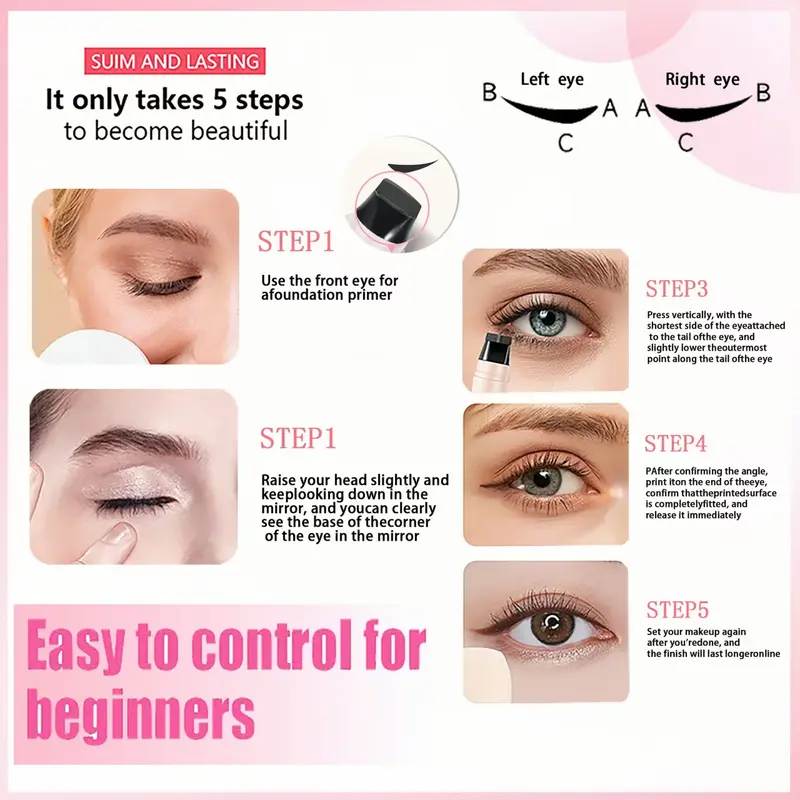 🔥[5𝟎%]Rotating Eyeliner Stamp Pen – Dual-Head Design with Wing Stamp, Quick-Dry, Long-Lasting, Smudge-Proof for Easy Cat Eye, Sharp Winged Lines & All-Day Makeup Wear - Beginner Friendly Everyday Makeup Tool for Women, Women's cosmetics, Makeup tools.-JKL