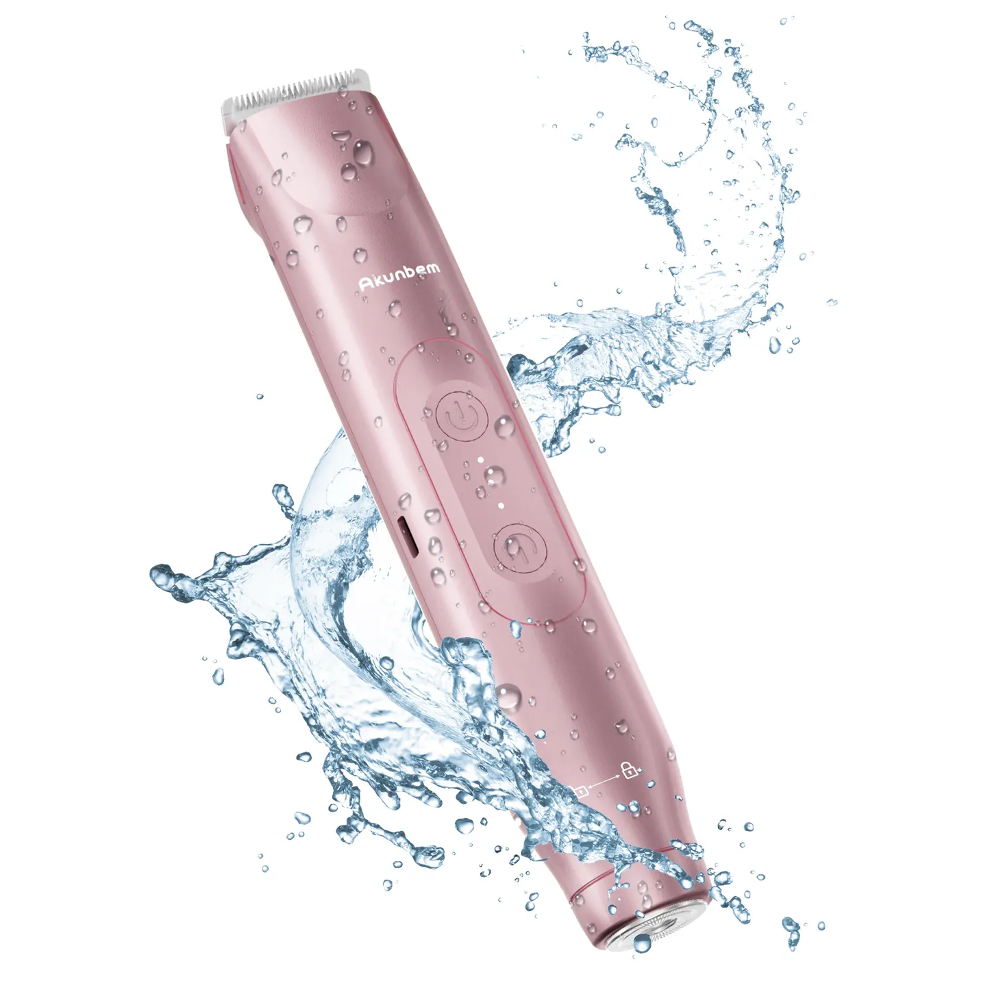 Akunbem Bikini Trimmer for Women, ElectricShaver and Razor Rechargeable 2-in-1 Bodyand Facial Epilator, Dual Heads for PainlessTrimming of Pubic Hair, Face, Underarms andLegs, IPX7 Waterproof. Christmas Gift New YearGift Shaving Grooming-JKL