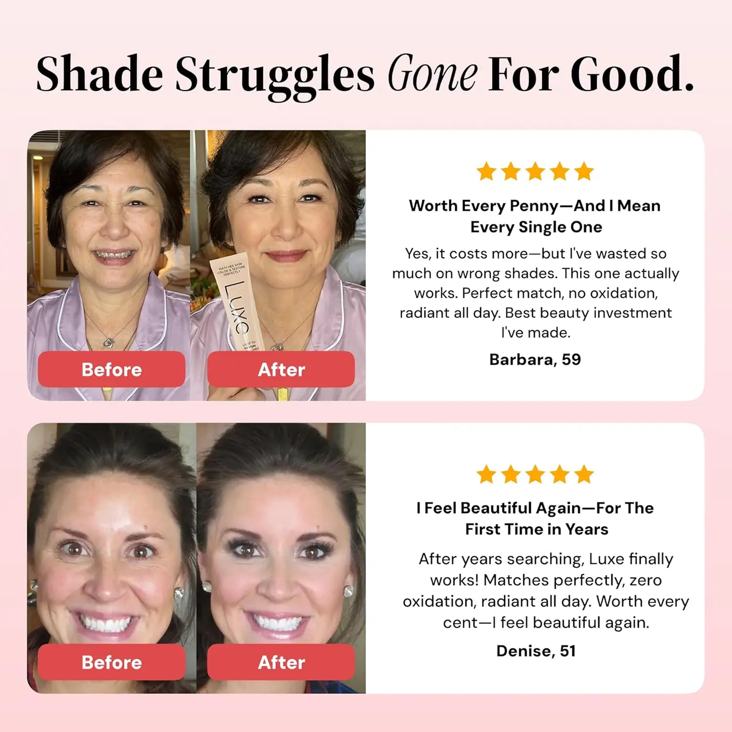 🔥[5𝟎% 𝐎𝐅𝐅 𝐋𝐀𝐒𝐓 𝐓𝐇𝐑𝐄𝐄 𝐃𝐀𝐘𝐒]Luxe Color Changing Foundation for Women – Instantly Adapts to Your Skin Tone – Buildable Light-to-Medium, Medium Dark-to-Dark, Coverage – 12-Hour Wear – Natural Dewy Finish-JKL
