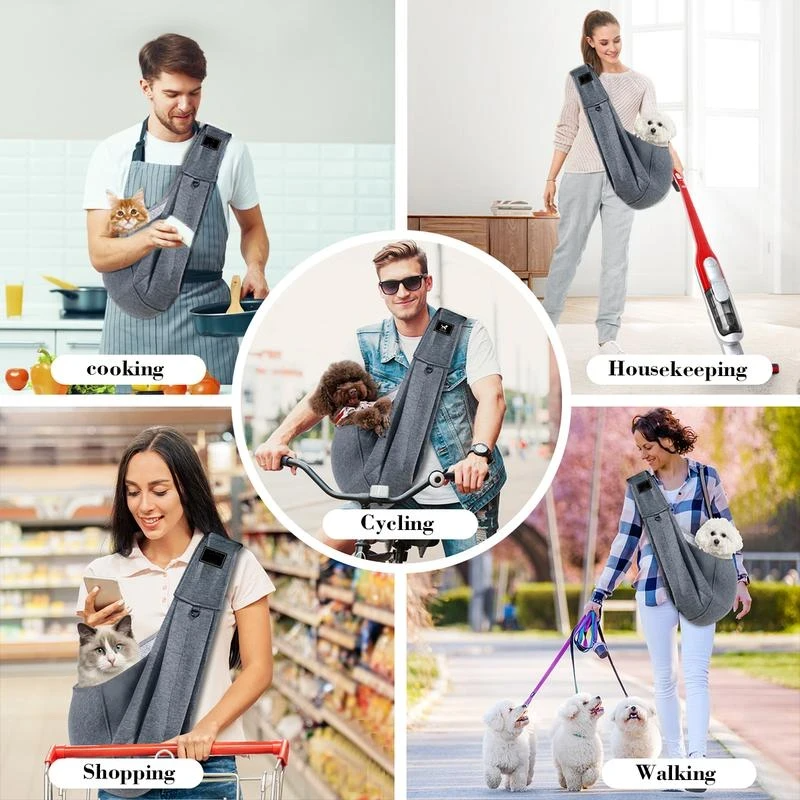 🔥[50% 𝐎𝐅𝐅 𝐋𝐀𝐒𝐓 𝐓𝐇𝐑𝐄𝐄 𝐃𝐀𝐘𝐒]Dog & Cat Sling for Small and Medium Pets Up to 15lbs with Adjustable Padded Shoulder Breathable Portable Carrier for Outside Travel Shopping Animal-LU