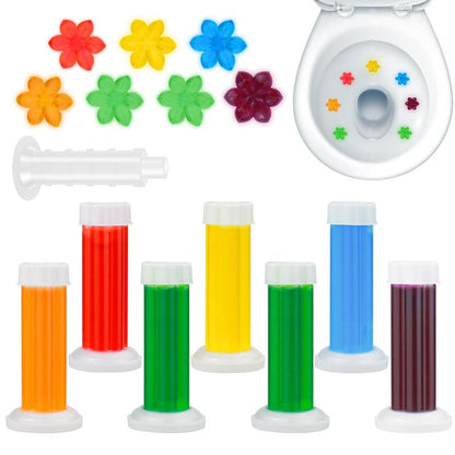 Toilet Bowl Stamp Gel, Toilet Gel Refills, Toilet Refresh Flower Scent Gel, Includes Dispenser and Gel, 3 Pack/set Last for three Month (Colors selected randomly)-OA