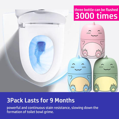 🔥[65% 𝐎𝐅𝐅 𝐋𝐀𝐒𝐓 𝐓𝐇𝐑𝐄𝐄 𝐃𝐀𝐘𝐒]CloudMades Cute Dinosaur-Shaped Toilet Bowl Cleaner Bottle, Bathroom Toilet Tank Cleaner with Ocean, Jasmine, and Peach Scent,Three bottles can be used for 9 months (Three colors and three bottles)-LU