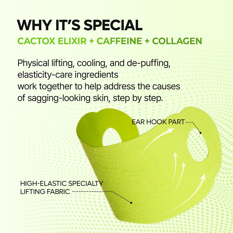 CACTOX V-LIFTING MEWING BAND with Cactus Cooling Reduce Puffiness & Pore Tightening for Visible Pore Care Skin Repair-OA
