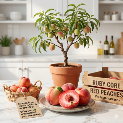 🍑Sweet Honey Peach Tree Sapling | Delicious Homegrown Fruit | Self-Fertile Variety | Vigorous Root System | Perfect for Backyard Gardens & Outdoor Planting | Simple Care & Low Maintenance | Great for Gardening Enthusiasts & Beginners-JKL