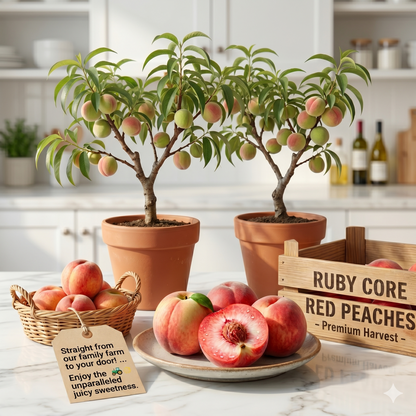 🍑Sweet Honey Peach Tree Sapling | Delicious Homegrown Fruit | Self-Fertile Variety | Vigorous Root System | Perfect for Backyard Gardens & Outdoor Planting | Simple Care & Low Maintenance | Great for Gardening Enthusiasts & Beginners-JKL