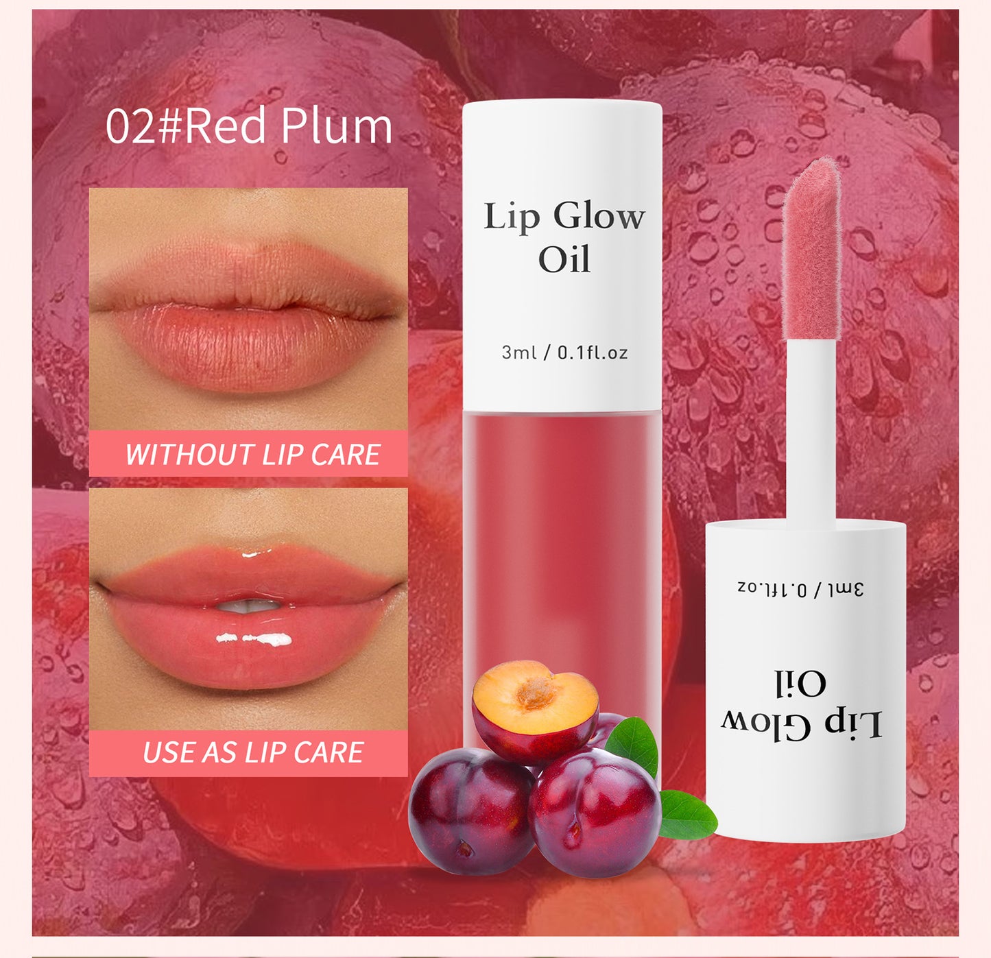 🔥[75% 𝐎𝐅𝐅 𝐋𝐀𝐒𝐓 𝐓𝐇𝐑𝐄𝐄 𝐃𝐀𝐘𝐒]Fruit Lip Oil + Lip Gloss | Shimmering Lip Gloss, Long-Lasting Color, Moisturizing Lip Care (7 shades) – Hydrating Lip Tint/Gloss/Stick that Delivers Shine, Moisture, and Color that Stays-LU