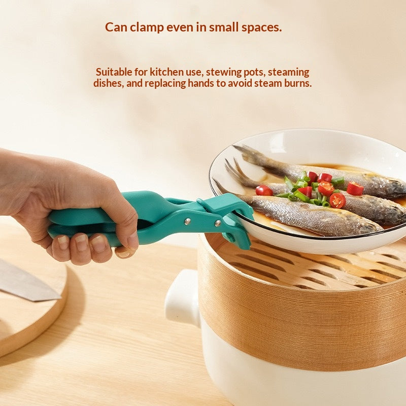 🔥[6𝟎% 𝐎𝐅𝐅 𝐋𝐀𝐒𝐓 𝐓𝐇𝐑𝐄𝐄 𝐃𝐀𝐘𝐒]Hot Plate Gripper, Multi-Purpose Anti-Scald Tool for Bowls, Plates, Pans, Serving as Holder, Clip, Tongs, Clamp in Kitchen Red & Green-3@OK