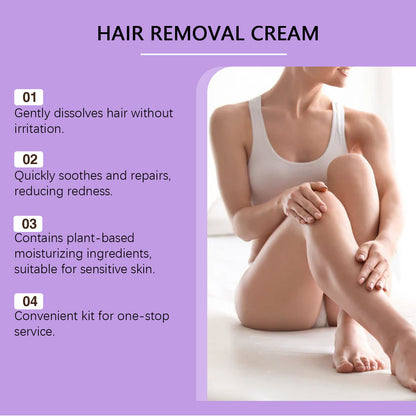 🔥Ends Today: 55% OFF!🔥Bikini Pain-Free Hair Removal Cream for Sensitive Skin, Hypoallergenic Formula-Gentle & Fast-Acting Depilatory with Citrus Scent, Aloe & Hyaluronic Acid for Soothing Care, Suitable for Men & Women-vip