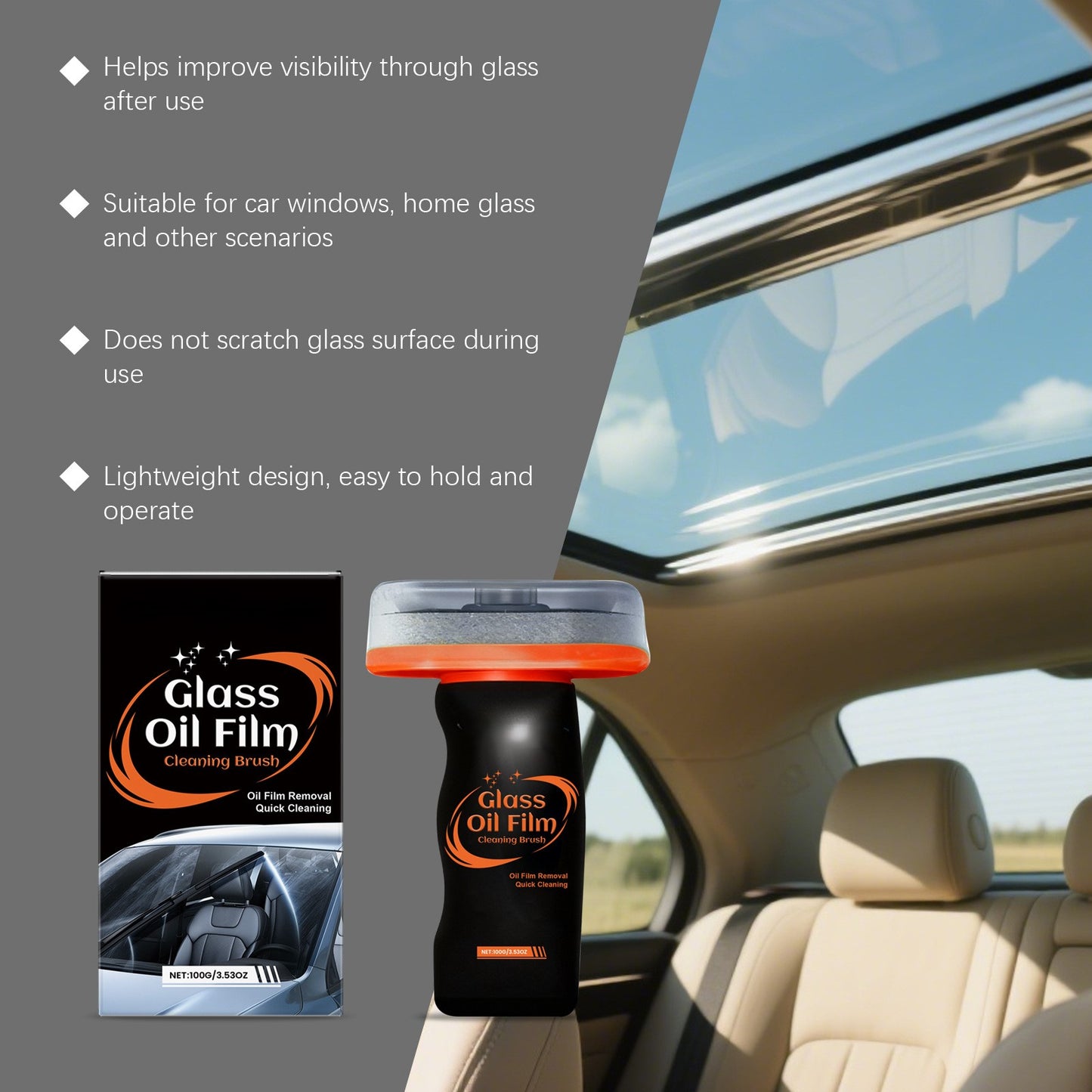 🔥Ends Tonight: Get 60% OFF Before It’s Gone!⏰All-in-One Glass Cleaning Brush - Effortlessly Removes Grease Film & Water Spots from Auto Glass-LU