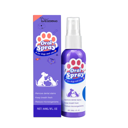 Cat Dog Teeth Cleaning Spray, Removes Plaque Fresh Breath, Pet Oral Care Mist, Dental Health for Pets, Easy Use-OA