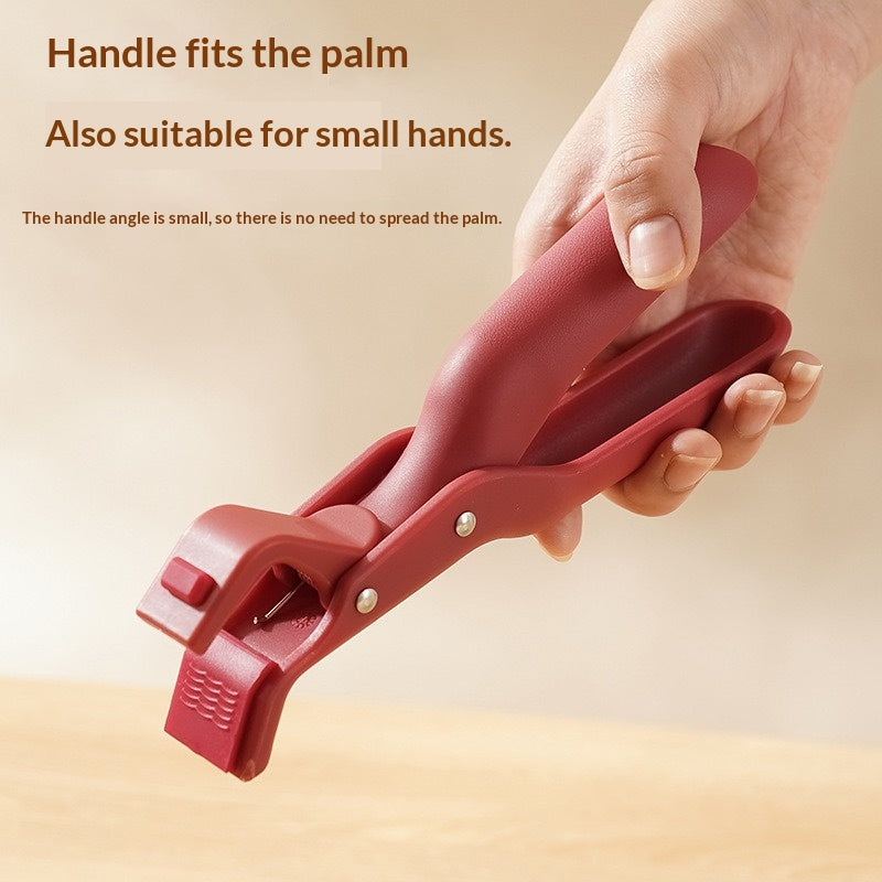 🔥[6𝟎% 𝐎𝐅𝐅 𝐋𝐀𝐒𝐓 𝐓𝐇𝐑𝐄𝐄 𝐃𝐀𝐘𝐒]Hot Plate Gripper, Multi-Purpose Anti-Scald Tool for Bowls, Plates, Pans, Serving as Holder, Clip, Tongs, Clamp in Kitchen Red & Green-3@OK