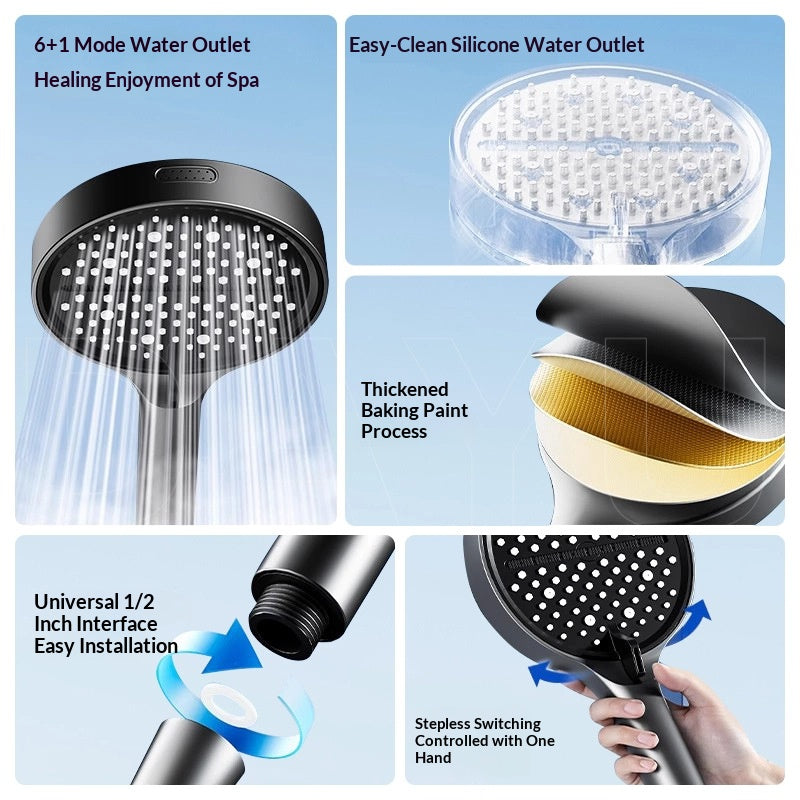 🔥[55% 𝐎𝐅𝐅 𝐋𝐀𝐒𝐓 𝐓𝐇𝐑𝐄𝐄 𝐃𝐀𝐘𝐒]Shower Head Hose&Bracket,Shower Head Set With 1.5m Hose,Bathroom Shower Equipment-LU