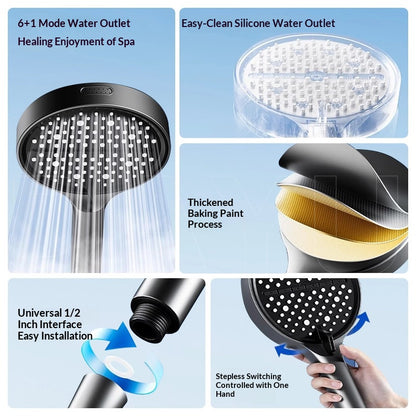 🔥[55% 𝐎𝐅𝐅 𝐋𝐀𝐒𝐓 𝐓𝐇𝐑𝐄𝐄 𝐃𝐀𝐘𝐒]Shower Head Hose&Bracket,Shower Head Set With 1.5m Hose,Bathroom Shower Equipment-LU