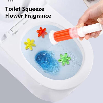 Toilet Bowl Stamp Gel, Toilet Gel Refills, Toilet Refresh Flower Scent Gel, Includes Dispenser and Gel, 3 Pack/set Last for three Month (Colors selected randomly)-OA
