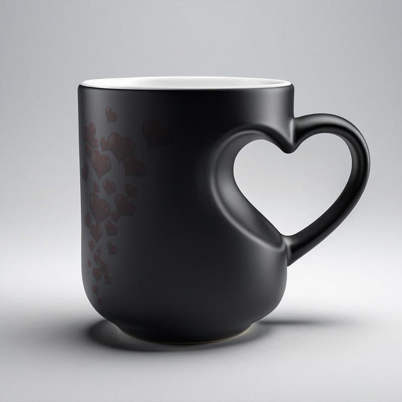 Heart-Shaped Color Changing Ceramic Mug - Hot/Cold Thermochromic Design, Red Heart Pattern, Reusable Coffee Cup for Valentine'S Day, Christmas, Birthdays - Perfect Gift for Holidays & Special Occasions, Coffee Bar Accessories, Festive Drinkware, Roman-OA