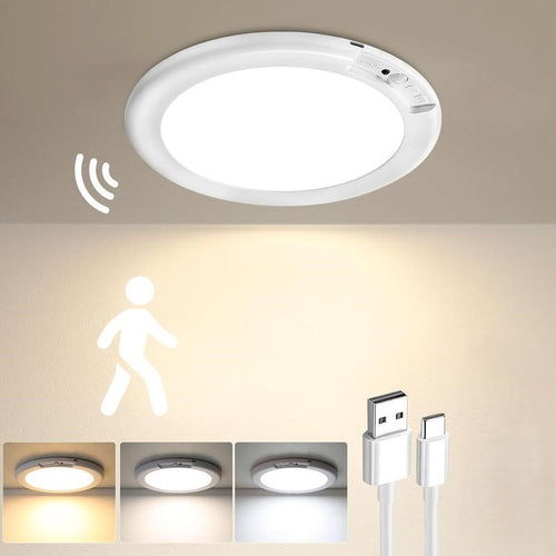 Rechargeable Motion Sensor Ceiling Light with Remote - Magnetic Wireless Ceiling Light Battery Powered for Closet Shower Stairs Shed Hallway Porch Patio ect-OA