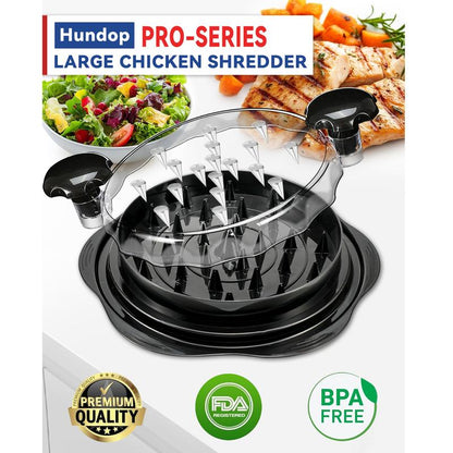 Chicken Shredder Tool Twist, Visible Chicken Breast Grinder Machine for Ground Food, Meat & Vegetables (Elegant Black) Slicer Kitchen-OA
