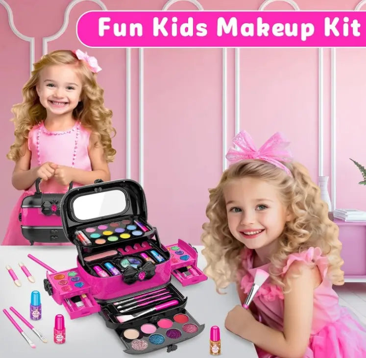 🔥[5𝟎% 𝐎𝐅𝐅 𝐋𝐀𝐒𝐓 𝐓𝐇𝐑𝐄𝐄 𝐃𝐀𝐘𝐒]Hollyhi 58 Pcs Kids Makeup Kit for Girl, Princess Toys Real Washable Cosmetic Set with Mirror, Kids Makeup Sets for Girls, Play Make Up Birthday Gifts for 3 4 5 6 7 8 9 10 11 12 Years Old Kid (Rose)-vip
