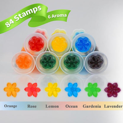 Toilet Bowl Stamp Gel, Toilet Gel Refills, Toilet Refresh Flower Scent Gel, Includes Dispenser and Gel, 3 Pack/set Last for three Month (Colors selected randomly)-OA
