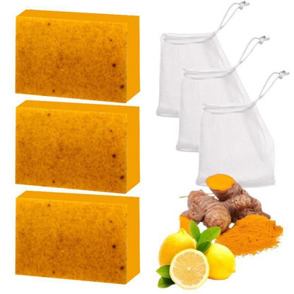 [55% Off Mega Sale]3PCS Turmeric Soap,Deep cleansingSoap,Moisturizing Soap For Face &Body,Body wash & Soap For Women& Men-VIP