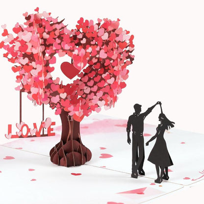 Pop Up Anniversary Card, 3D Valentine's Day Anniversary Card with Love Tree & Hearts - Wedding Card for Wife, Husband, or Couple | Romantic Gift for Anniversary, Valentine's, Birthday (6x8 inch)-OA