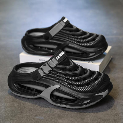 Summer Men's Clogs Outdoor Thick Sole Non-Slip Odor Resistant Durable Quick Drying Soft Beach Sandals-OA