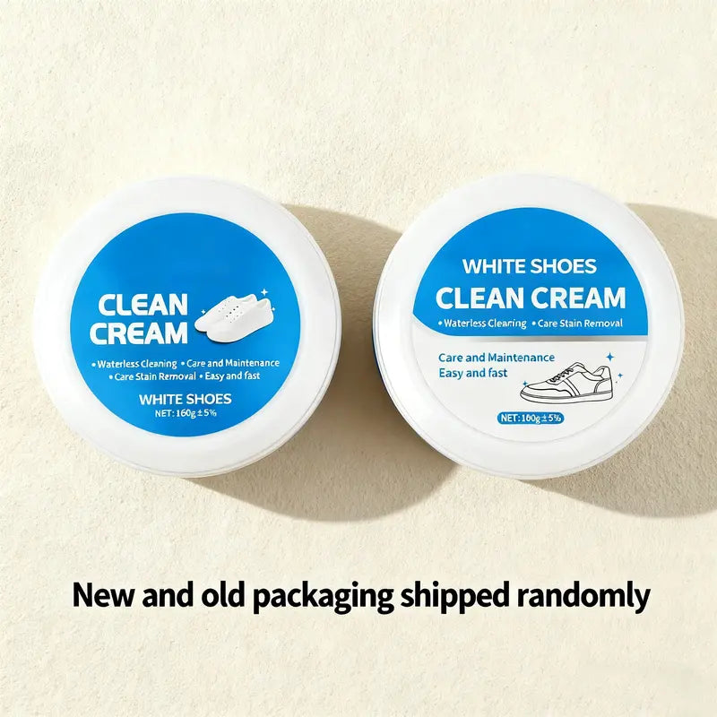 [55% Off Mega Sale]White Shoe Cleaner Cream Multipurpose No-Wash Solid Comes with Sponge Removes Stains Ideal for Leather Silicone Car Interiors Mild Non-Irritating Eco-Friendly-VIP