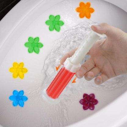 Toilet Bowl Stamp Gel, Toilet Gel Refills, Toilet Refresh Flower Scent Gel, Includes Dispenser and Gel, 3 Pack/set Last for three Month (Colors selected randomly)-OA