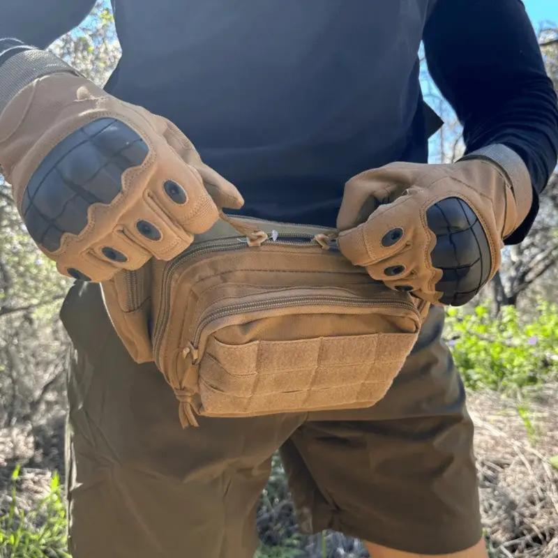 Tactical Full Finger Gloves - Soft Knuckle Protection, Touchscreen Non-Slip Breathable, For Outdoor Sports Motorcycle Riding Training Hunting, Men Women Work Gloves Father Gifts -OA