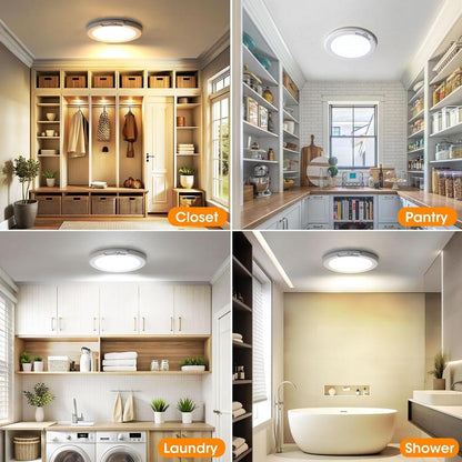 Rechargeable Motion Sensor Ceiling Light with Remote - Magnetic Wireless Ceiling Light Battery Powered for Closet Shower Stairs Shed Hallway Porch Patio ect-OA
