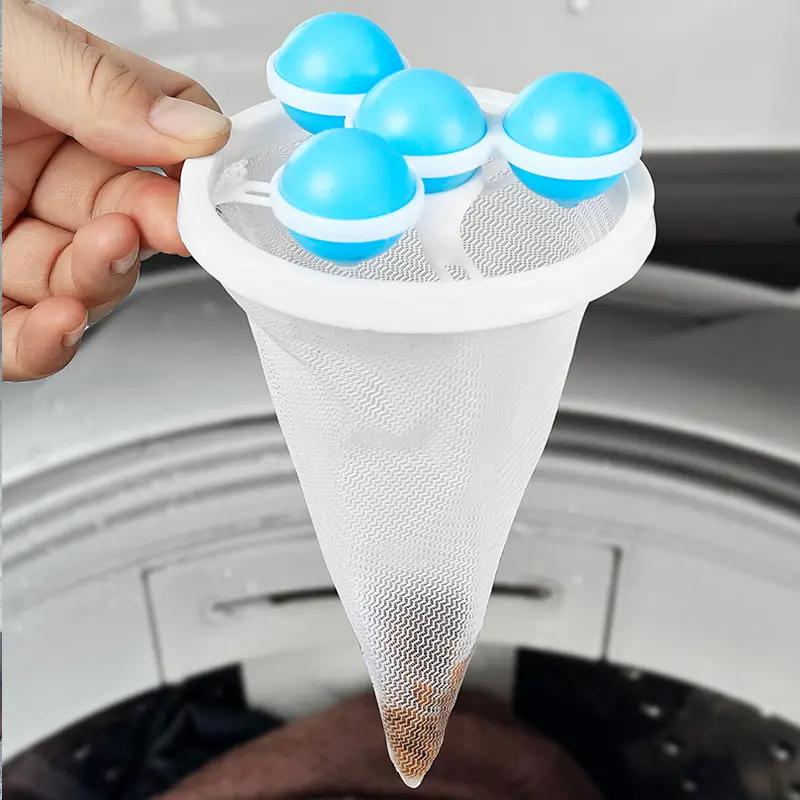 Washing Machine Filter Net Bag Cleaner Floating Hair Remover Household Laundry Ball Hair Catcher Universal Wash Protector Filter-OA